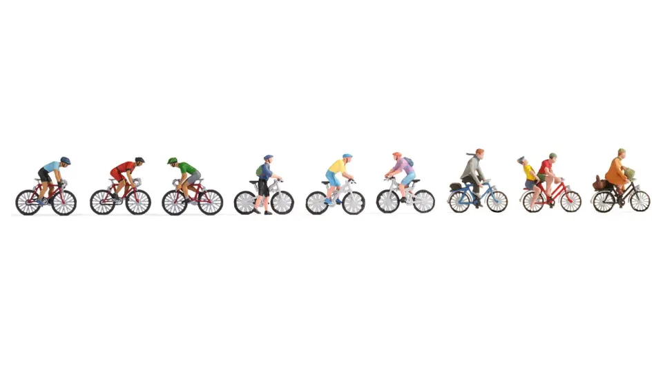 NOCH XL-Set „Radfahrer“ mit Rennradfahrern und Alltagsradlern